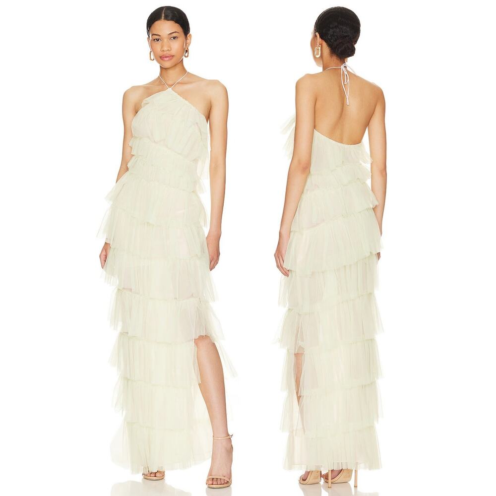 The Bar Henri Gown Halter Tiered Formal Bridal Cocktail Prom Party Wedding 4